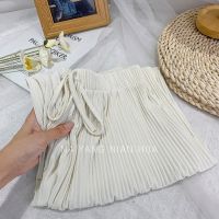 High Waist Ice Silk Knitted Pit Stripes Pleated Wide-Leg Pants Womens Spring And Summer Loose Drape Mopping Straight Casual Pants