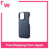 ELECOM iPhone 13 Pro / leather case / open / MAGKEEP / navy