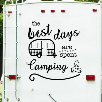 The Best Days Are Spent Camping Camper Rv Wall Decal Sticker Travel Explore Adventure Quote Vinyl Home Decor