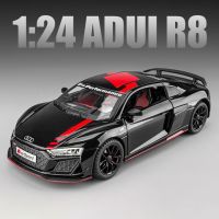 1:24ออดี้ R8 V10รถของเล่นหล่อแบบสปอร์ตอัลลอยสำหรับบังคับเลี้ยวล้อโมเดล Children39เสียงและไฟสำหรับเก็บของเล่นวันเกิด