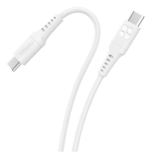 CHARGER CABLE (สายชาร์จ) PROMATE USB-C TO USB-C POWERLINK-CC120 1.2 METER (WHITE)
