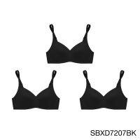 ( Set 3 ชิ้น )Sabina เสื้อชั้นใน Invisible Wire (ไม่มีโครง) รุ่น Perfect Bra รหัส SBXD7207 สีดำ