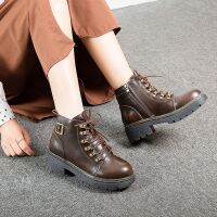 [COD] 2021 spring and autumn new breathable boots womens British style version all-match short high-top leather shoes