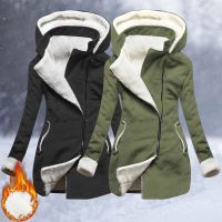 Winter Warm Coat Women Solid Color Plush Thickening Hooded Jacket Outdoor Hiking Windproof Plus Velvet Coats куртка женская