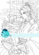 Art line Bộ 50 Tranh tô màu Soma Hình Cổ trang TQ tập tô Màu chì Màu dạ