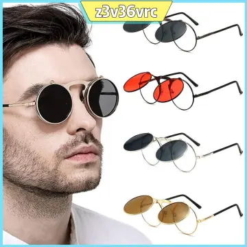 Classic Small Retro Steampunk Circle Flip Up Glasses / Sunglasses Cool  Retro New Model