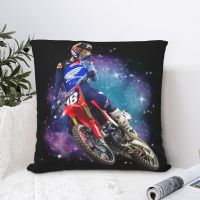 [FAZOZO Home Textile Store] Jett Lawrence Motorcross Champions ปลอกหมอนสี่เหลี่ยมโพลีเอสเตอร์ปลอกหมอนกำมะหยี่เบาะซิปตกแต่ง Comfort โยนหมอน