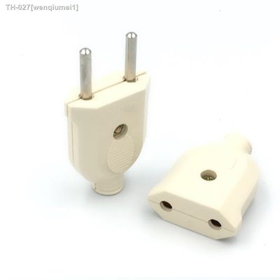 ¤☇ 2PCS EU European 2 Pin AC Electric Power Male Plug Female Socket Outlet Adaptor Adapter Wire Rewireable Extension Cord Connector