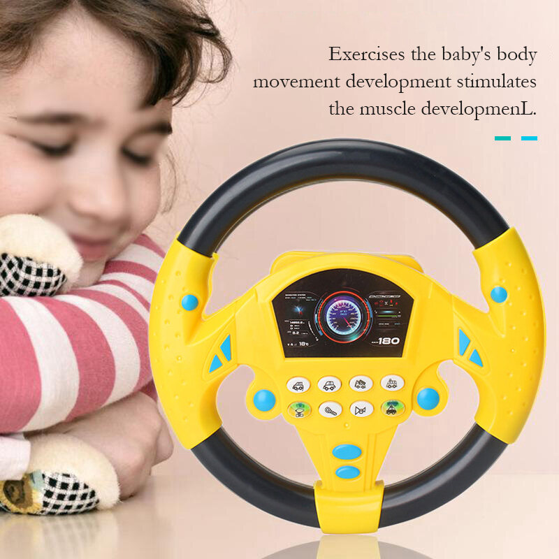 Music Car Steering Wheel Toy Early Educational Intelligence for Kids Baby Steering Toys Driving Simulator Steering Main Budak Steering Kereta Intend Driving