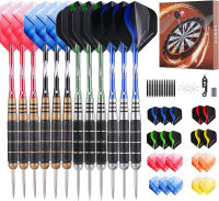 ‎Rose Kuli Rose Kuli Steel Tip Darts Steel Tip Set Professional Darts,12 x 22 Grams Metal Tipped Darts with Aluminum Shafts and Brass Barrels, Extra Dart Flights, Darts Case 12 pack-26 grams