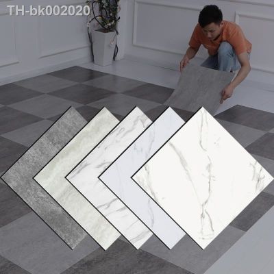 ☾ Marble Tiles Floor Sticker Thickened Self-adhesive Wall Stickers Bathroom Floor Waterproof Wallpaper PVC Bedroom Room Decoration