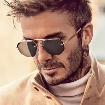 2022 Top Fashion David Beckham Style Men Round Frame Pilot