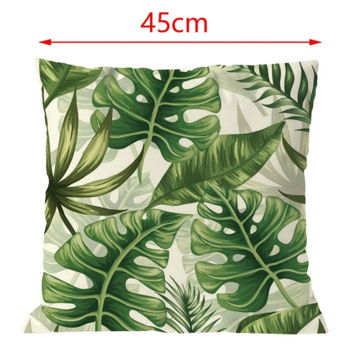 4pcs-plant-cushion-cover-tropic-tree-green-throw-pillow-cover-palm-leaf-decorative-pillows-flower-cushion-cover-45x45cm