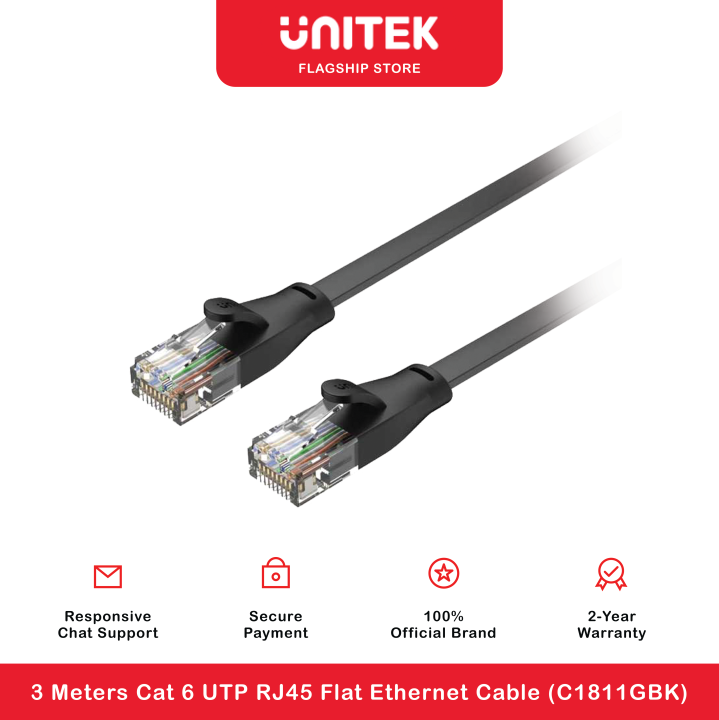 Unitek Cat 6 UTP RJ45 Male to Male Flat Cable Lazada PH