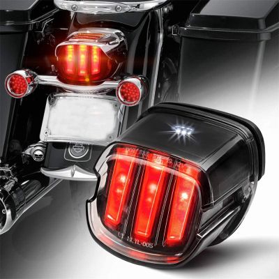 คล้อย ₪ จุด Emark อนุมัติรถจักรยานยนต์ไฟท้ายแอลอีดีไฟเบรกหลังสำหรับ Harley Sportster XL883 XL1200ไฟท้ายถนน