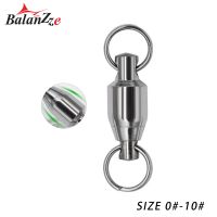 Balanzze 50pcs Fishing Swivels Connector Strong Power Barrel Bearing Rolling Swivel Stainless Steel Fishing Tackle Accessories Accessories