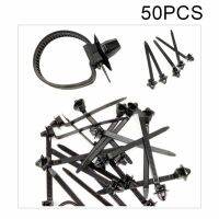 50 Pcs สีดำรถไนลอนสายเคเบิลรถยนต์สายคล้อง Push Mount สายรัดสายไฟคลิปตัวยึด Clamrs