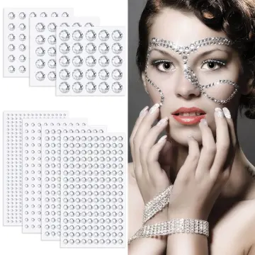 3D Face Gems Jewels Sticker Shiny Face Decoration Rhinestones Sticker Body  Art 