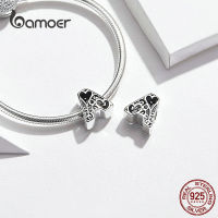 bamoer Funny Bubble Letter Alphabet Metal Beads for Original Silver 925 Bracelet Heart Pattern Charms DIY Jewelry SCC1229