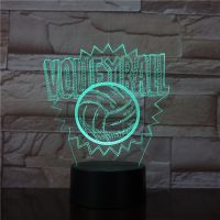 Volleyball 3D LED Lamp Touch Switch 7 Color Changing Usb 3D Nightlight Baby Sleeping Lighting For Kids Best Gift 3469