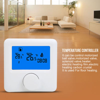 สำหรับการปรับอุณหภูมิหน้าจอ LCD ตัวควบคุมอุณหภูมิดิจิตอลเทอร์โมสตัตดิจิตอลหรูหราคุณภาพสูงสำหรับใช้ในบ้านการวัดอุณหภูมิในร่มที่แม่นยำ