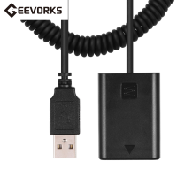 Geevorks 5V USB NP-FW50 Dummy แบตเตอรี่แพ็คอะแดปเตอร์ Coupler ยืดหยุ่นฤดูใบไม้ผลิเข้ากันได้กับ Sony A7 A7II A7R A7S A7RII A7SII A6000 A5000 A3000 NEX5 NEX3 ILDC