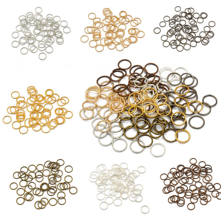 50pcs/lot Split Round Keychain Rings With Flower Patterns, Jump Rings  Included, Diy Jewelry Making Accessories