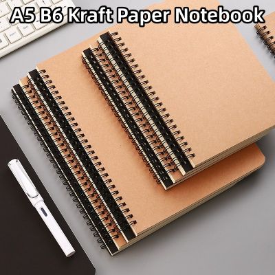 Stationery School Supplies Journal Notebook Sketch Note Painting Diary Kraft Pad Retro Spiral B6