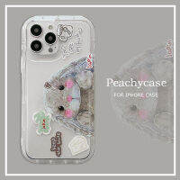 เคสโทรศัพท์แบบใสกระต่ายกระต่ายหูยาวที่น่ารักเข้ากันได้กับ iPhone 14 13 12 11 Pro Max 14Plus ปลอกป้องกันฝาหลัง TPU