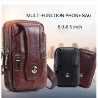 【Ready Stock】 ▫❦⊙ C23 Mens Leather Waist Bag Multifunction Fanny Pack Large Capacity Belt Bag Shoulder Bags Crossbody Bags Multi-layer Buckle Mobile Phone Bag