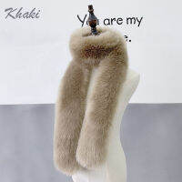 0duw Unisex แฟชั่นของผู้หญิง Coat Collar ปลอมผ้าพันคอขนเฟอร์ยาว Fox คอขนเฟอร์อุ่นผ้าคลุมไหล่หู Warm Soft Long Fluffy คอ