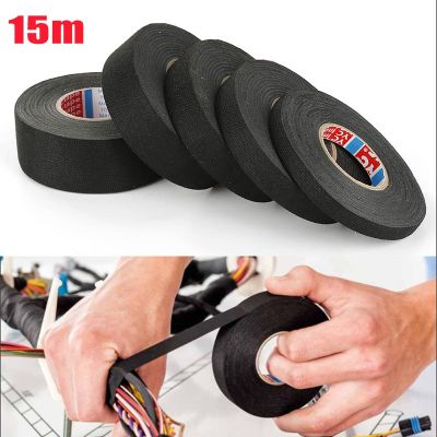 ☃☼ 9/15/19/25/32/50MM Heat-resistant Adhesive Cloth Fabric Tape For Automotive Cable Tape Harness Wiring Loom Electrical Heat Tape