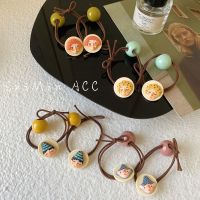 [COD] Korean cartoon cute hair ring macaron matching bow candy rubber band portrait cream head flower