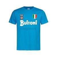 เสื้อยืด NAPOLI MARADONA 10 Dios ด้านหน้ากลับ Scudetto ทนต่อการซักS-5XL