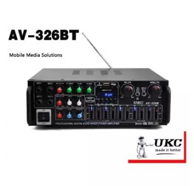 UKC เครื่องขยายเสียง AC/DC Mini 2X120W Stereo Power AMPlifier Bluetooth/USB/FM Media Solutions รุ่น AV-326BT