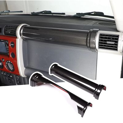 2Piece Center Console Dashboard Cover Frame Trim Accessories Carbon Fiber for Toyota FJ Cruiser 2007-2021