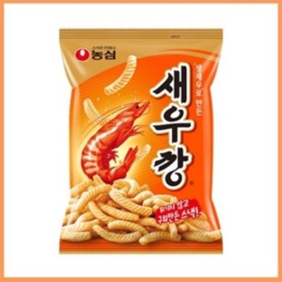 ขนมเกาหลี ขนมข้าวเกรียบกุ้ง nongshim shrimp cracker spicy flavor 농심 매운 90g/400g