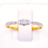Happy Jewelry แหวนเพชรของแท้ แหวนแต่งงาน แหวนหมั้น ทองแท้ 9k 37.5% โดดเด่น ใส่สวย ME521