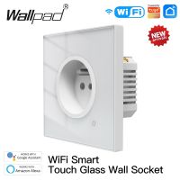 Smart Life WiFi Tuya French Wall Socket 16A Glass Panel App Control EU Poland Belgium Outlet Power Monitor Alexa Tianmao Ratchets Sockets