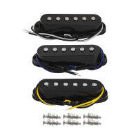 FLEOR 3Pcs Black Flat Pole Guitar Single Coil Pickups เซรามิค505052มม. สำหรับ SSS กีตาร์ไฟฟ้าอะไหล่