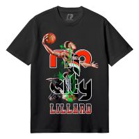 เสื้อยืดคอกลมNba - LILLARD เสื้อยืดผ้าฝ้าย แขนสั้น พิมพ์ลาย 30s s m - l - xl - xxl kaos Basketball distro kobe bryant stephen curry morant memphis chicago bulls bootleg michael jordan สําหรับผู้ชาย ผู้หญิง S-5XL