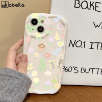 AKABEILA เคสโทรศัพท์ดีไซน์คลื่นครีมดอกไม้เล็กๆและหญ้าสำหรับ IPhone 14 13 12 11 Pro Max 6 7 8 Plus X XR XS Max SE 2020คลุมทั้งหมดแฟชั่นคู่รักกันกระแทกเคสใส่โทรศัพท์คุณภาพ