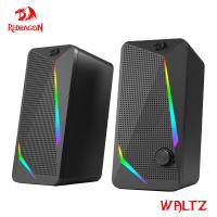 REDRAGON Waltz GS510 3.5มิลลิเมตร Aux 2.0สเตอริโอรอบทิศทางเพลง RGB ลำโพงเล่นเกม Sound Bar สำหรับคอมพิวเตอร์ตั้งโต๊ะพีซีลำโพง