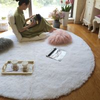 【SALES】 Plush Round Rug White Children Carpets for Living Room Home Decor Soft Kid Bedroom FloorPlay Mat Baby Room Fluffy Cute Rug