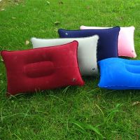 Outdoor PVC Flocked Pillow Rectangular Inflatable Pillow Travel Camping Simple Portable Nap Companion Square Pillow