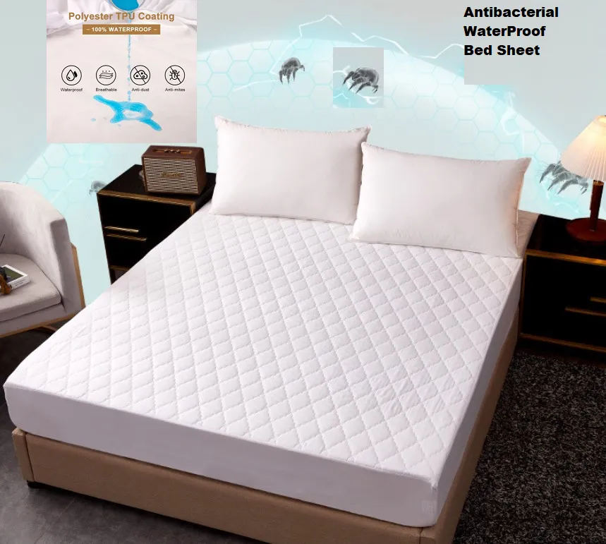 Solid Color Washable Bed Cover Breathable Mattress Cover Embossed