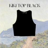 kiki tank top เสื้อครอป เสื้อแฟชั่นผู้หญิง ผ้าริบพรีเมี่ยม สี black size m - patchry