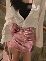 [COD] Fly Pockets Skirt Pink Preppy Waist Hot Bottom 2023 New