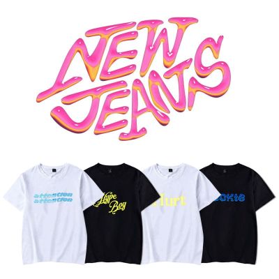 Korean Fashion NewJ Attention T Shirt The Same Paragraph Short Sleeve Loose T-shirt Harajuku Streetwear Tee Tops K-pop Clothes