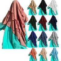 【YF】 Solid Color Comfortable Triple Shayla Clothing Womens Hijab Muslim Khimar Prayer Headwear Dubay Saud